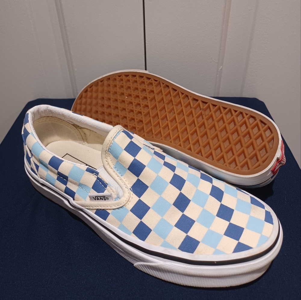 VANS Classic Checkerboard Blue Topaz Slip-ons